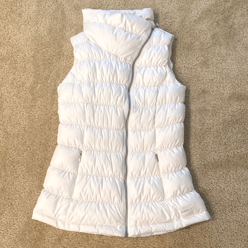 Women’s White ATHLETA Puffer Vest Sz XS